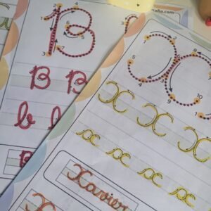 Alfabeto pontilhado com seta