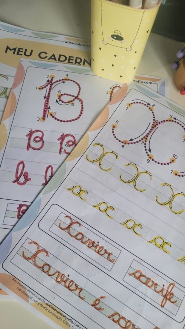 Alfabeto pontilhado com seta