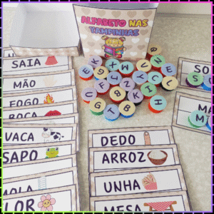 Alfabeto nas Tampinhas