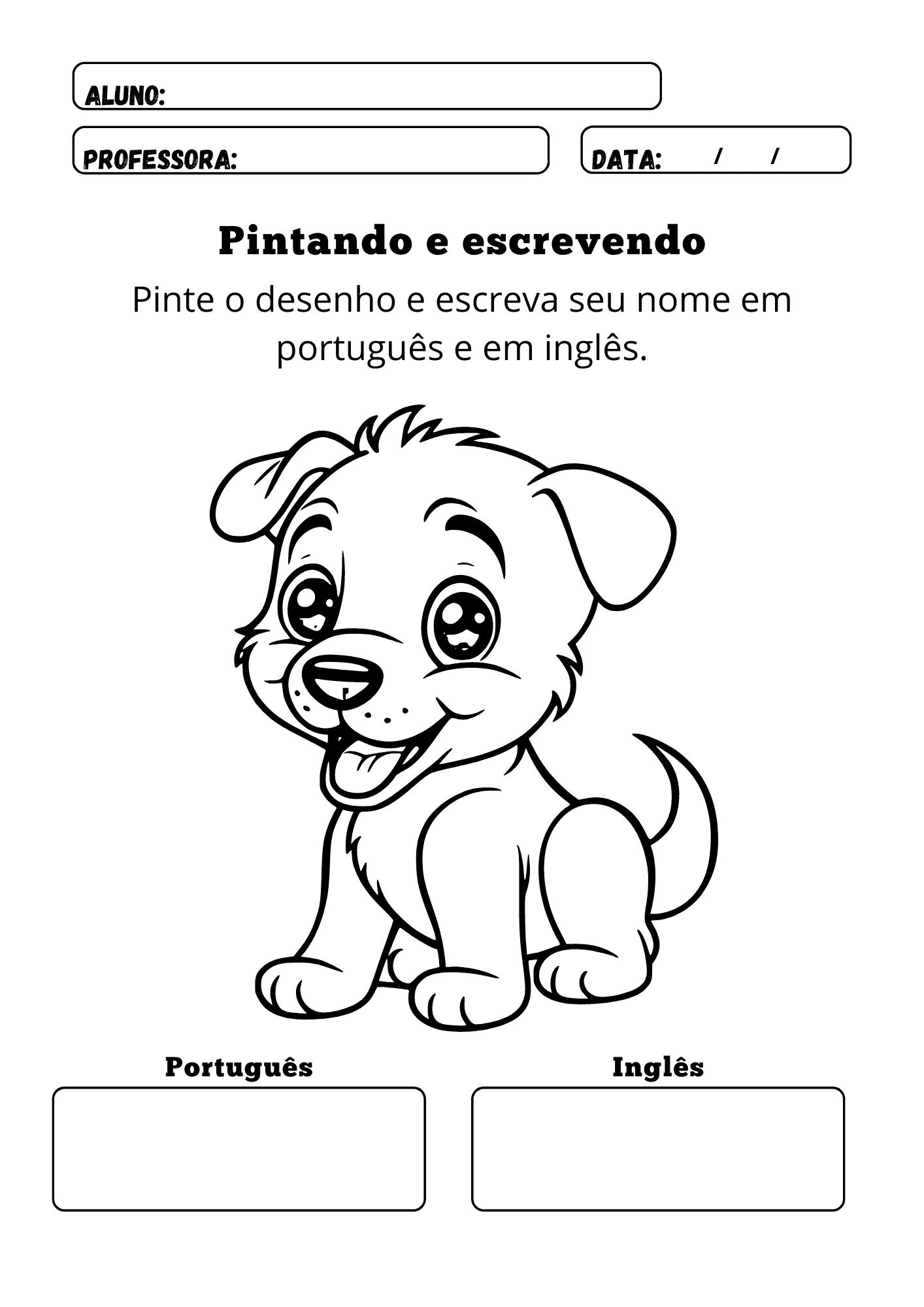 Atividades de Inglês Animais Domésticos