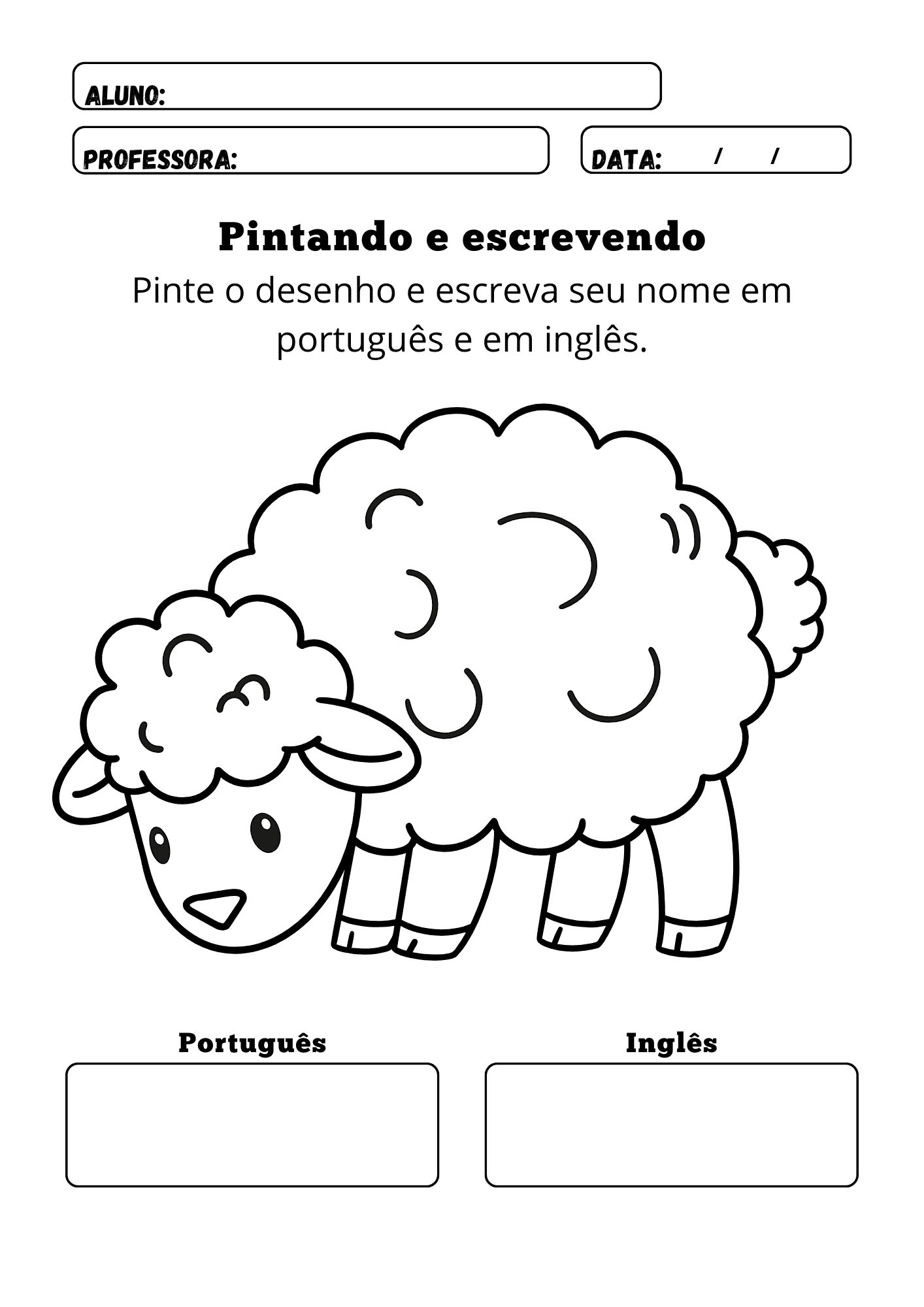 Atividades de Inglês Animais da Fazenda