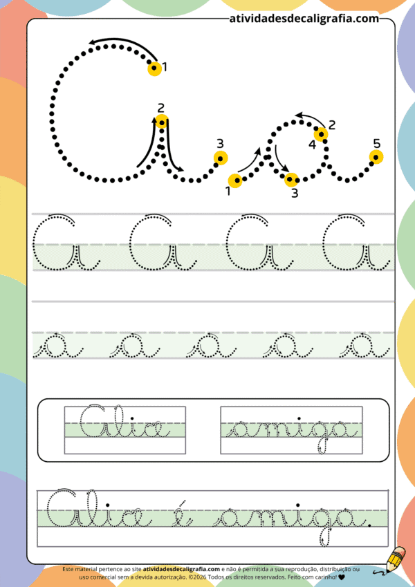 Alfabeto pontilhado Letra A