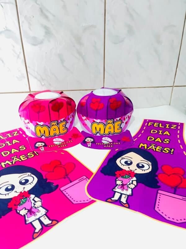 kit Boné e Avental Dia das Mães
