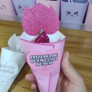 Lembrancinha Dia das Mães Cartão Flor