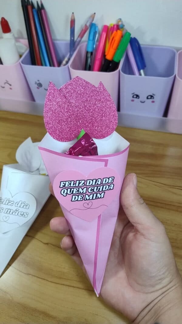 Lembrancinha Dia das Mães Cartão Flor