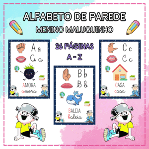ALFABETO DE PAREDE - MENINO MALUQINHO