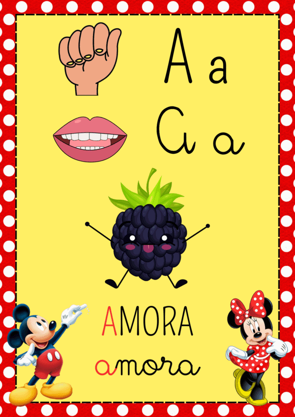 ALFABETO DE PAREDE MICKEY E MINNIE