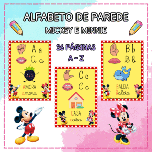 ALFABETO DE PAREDE MICKEY E MINNIE