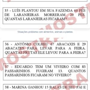 Problemas de mais e menos 2º Ano