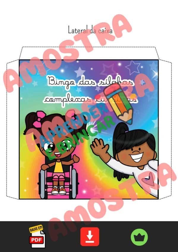 BINGO SÍLABAS COMPLEXAS LETRA CURSIVA