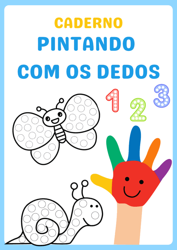 Caderno pintando com os dedos educação infantil