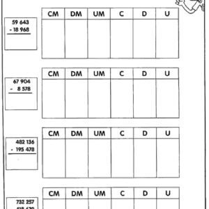 Exercícios de adição e subtração