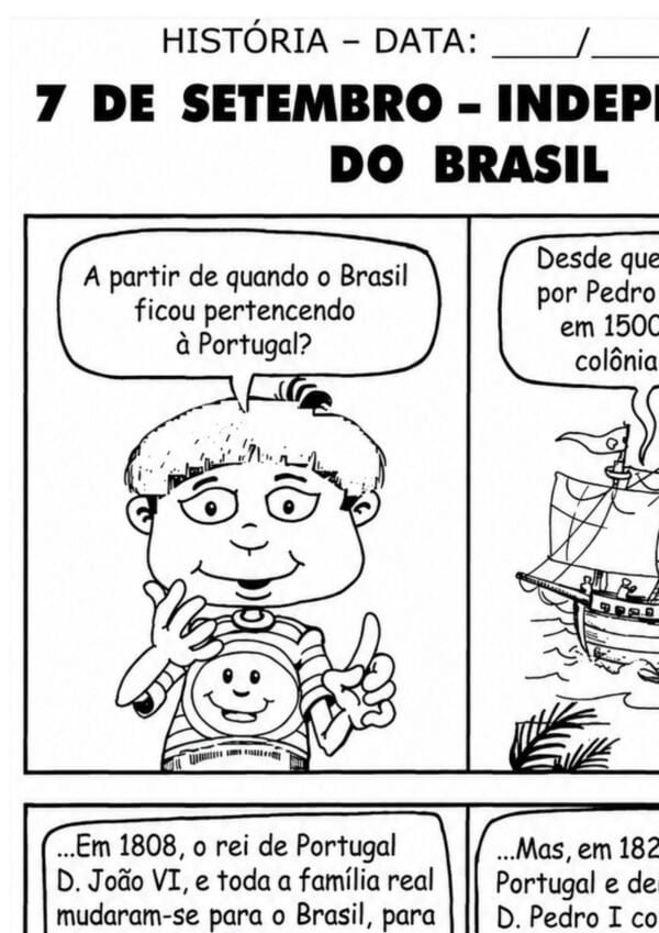 7 DE SETEMBRO - INDEPENDÊNCIA DO BRASIL EM QUADRINHOS