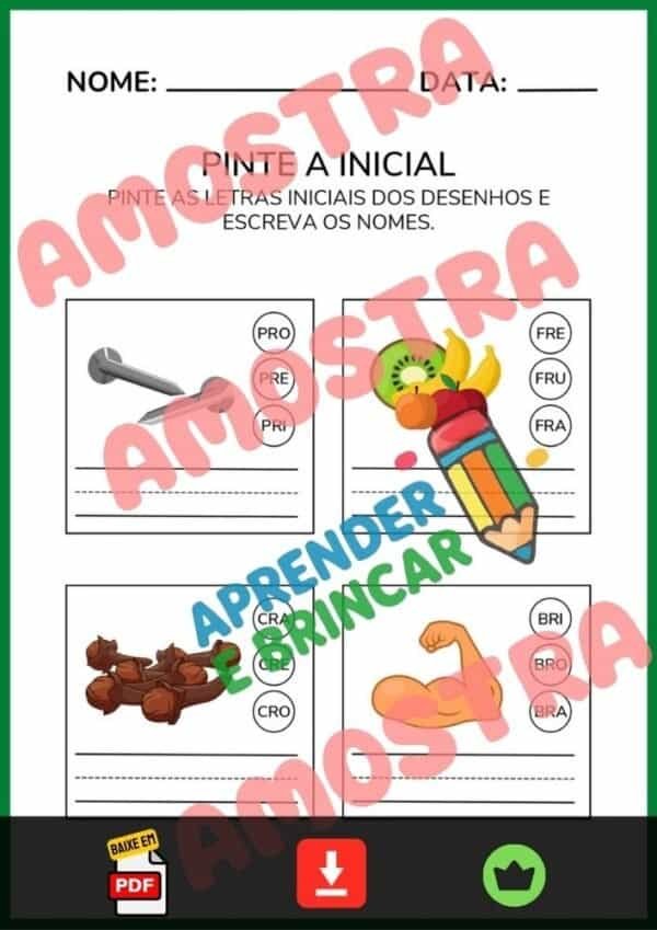 Atividades com sílabas complexas 2 ano