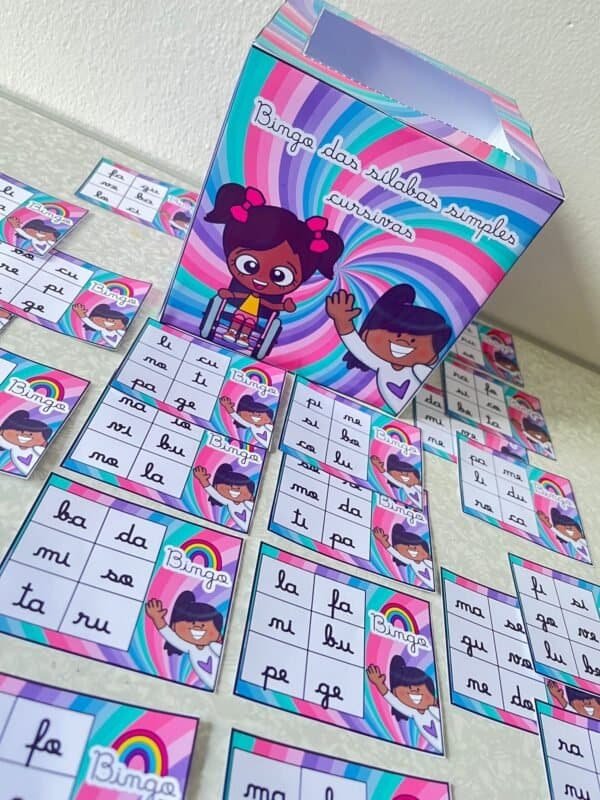 Bingo das Sílabas Letra cursiva