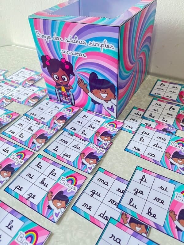 Bingo das Sílabas Letra cursiva