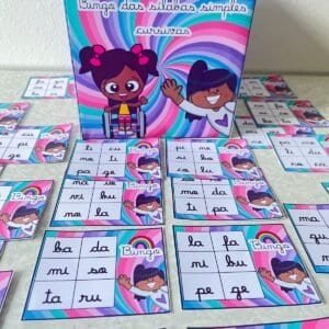 Bingo das Sílabas Letra cursiva
