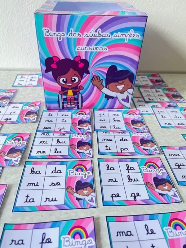 Bingo das Sílabas Letra cursiva