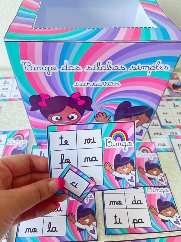 Bingo das Sílabas Letra cursiva